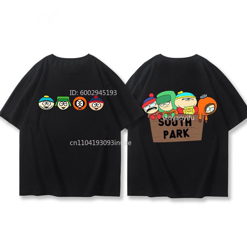 Camisetas South Park Graphic T Shirts Two Side Printed Tee Cute Cartoon Funny Cotton Straight Uttta Anime Unisex Streetwear Tops