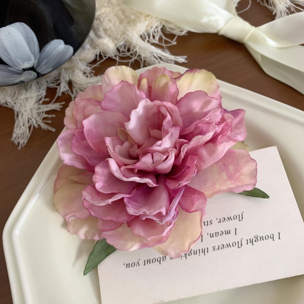 1pc women's artificial peony camellia flower hairpin, large resort style duckbill clip flower side clip hair ornament headdress