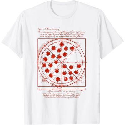 DaVinci Loves Pizza Vitruvian Human Pizza Vitruvian Pizzeria Pizza Baker T-Shirt