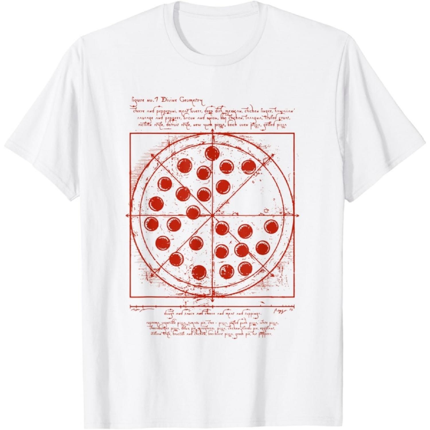 DaVinci Loves Pizza Vitruvian Human Pizza Vitruvian Pizzeria Pizza Baker T-Shirt XXXXXL белый