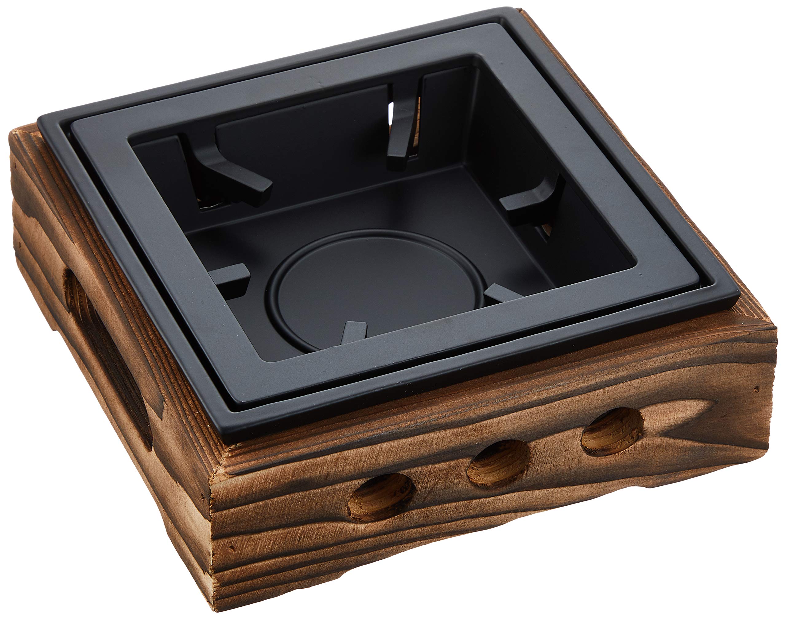 Mine Aluminum Folk Art Style Stove, Burnt Cedar Design, Large, M10-777