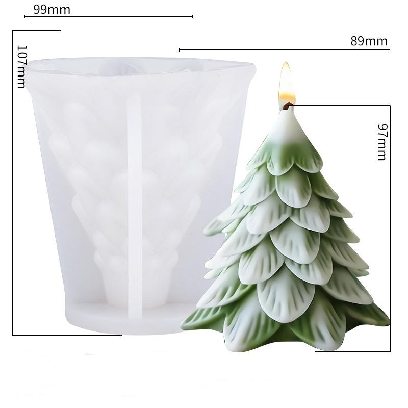 3D Christmas Tree Candle Silicone Mold DIY Christmas Party Decoration Aromatherapy Plaster Making Moulds Home Ornament Gifts