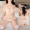 Sexy Underwear Women's Sexy Lace Perspective Breast Suspender Hip Skirt Nightdress Uniform Seduction Princess Three Points