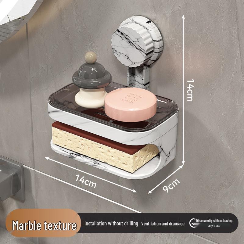 Wall-Mounted Suction Cup Soap Dish: Quick-Drying, Non-Slip, No-Punch Installation