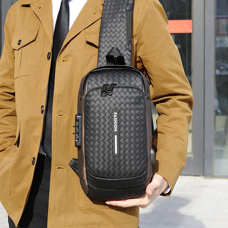 New fashion men's breast bag, casual sports versatile shoulder messenger women's bag, wear-resistant and anti-theft men's bag