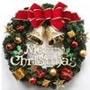 30CM Green Christmas Wreath Door Decoration - Festive Hanging Ornament