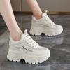 Fashion Whiet Breathable Chunky Sneakers Woman 2025 Spring Thick Platform Casual Sneakers Women Non Slip Lace Up Sports Shoes Female