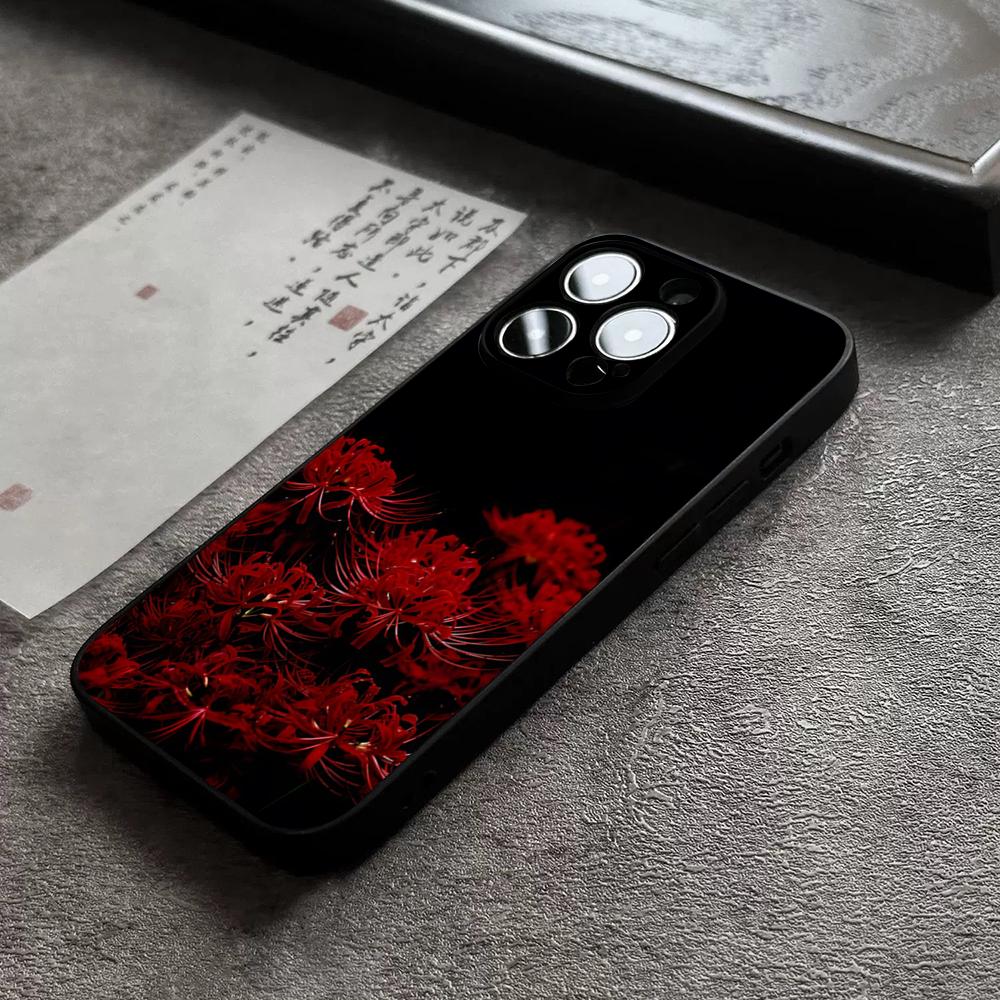 Rote Spinnenlilie Blume der Hölle Handyhülle für 17 Pro Max für iPhone 14 16 Pro Max 12 15 11 13 Pro Xr X Xs 8 7 Plus Rückabdeckung