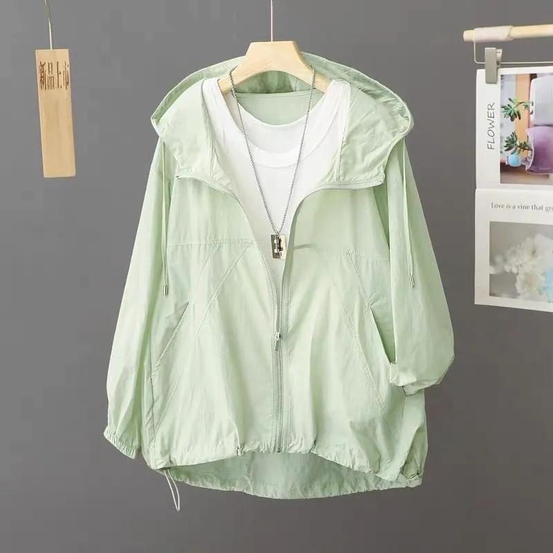Summer Sun-Protective Clothing Coat Women Thin Outerwear Short Loose Simple Overcoat Versatile Sunscreens Jacket Female