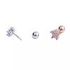 Small Flower Diamond Inlaid Earrings with Threaded Buckle – Versatile Ear Studs for a Sweet, High-End Look