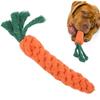 Carrot Shaped Dog Chew Toy Orange Pet Rope Knot Toy Puppy Teething Toy  Interactive Play