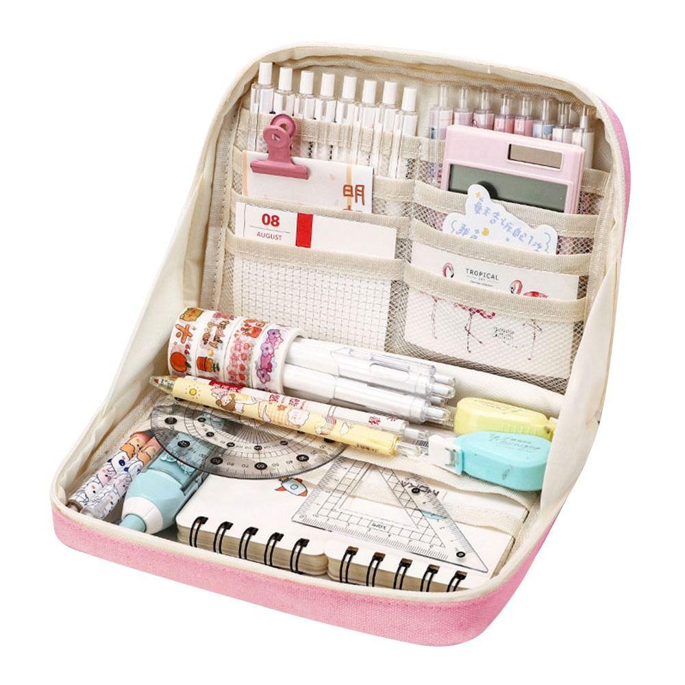 

Fashion Large Capacity Clear Pencil Case Transparent Stationery Pen Bag Kawaii School Pouch Pencil Box Women рожевий