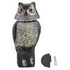 Rotating Head Owl Decoy Protection Repellent Bird Pest Scarer Scarecrow Garden Have Sound