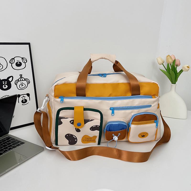 New fashion fitness bag women's large-capacity student dormitory luggage storage bag dry and wet separation cover tie rod travel bag