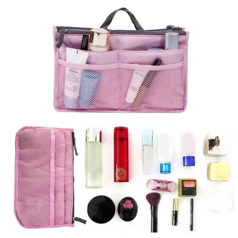 Ready Stocked Travel Handbag Nylon Large Container Make Up Case Organizer Bags Ladies Foldable Purse Clutch BagHot Sell