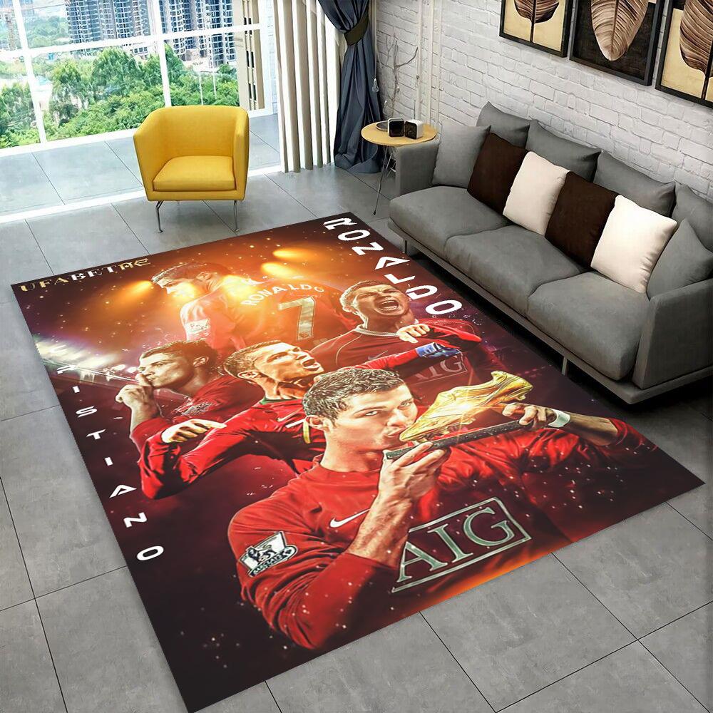CR7 Goat Ronaldo Football Star Carpet Rug for Playroom Bedroom Living Room Sofa Home Decor,kids Area Rug Non-slip Floor Mat Gift