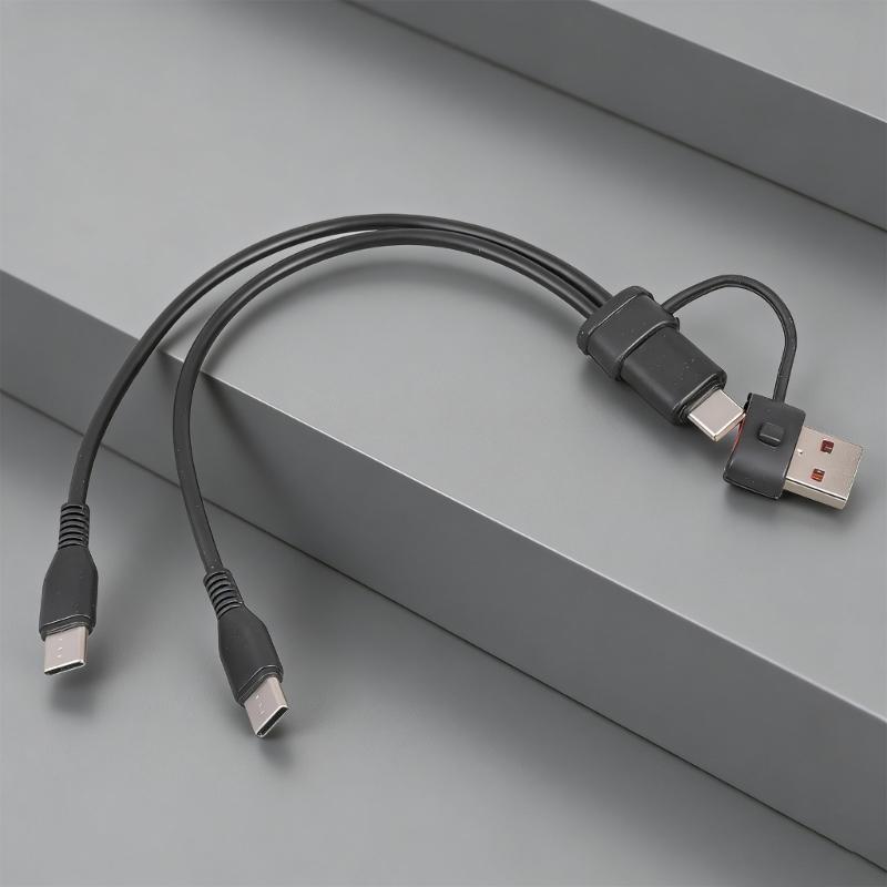 USB C Splitter 1 in 2 Out Charging USB C Data Splitter Extension Cable Type C+USB Adapter for Phone Laptop Accessories