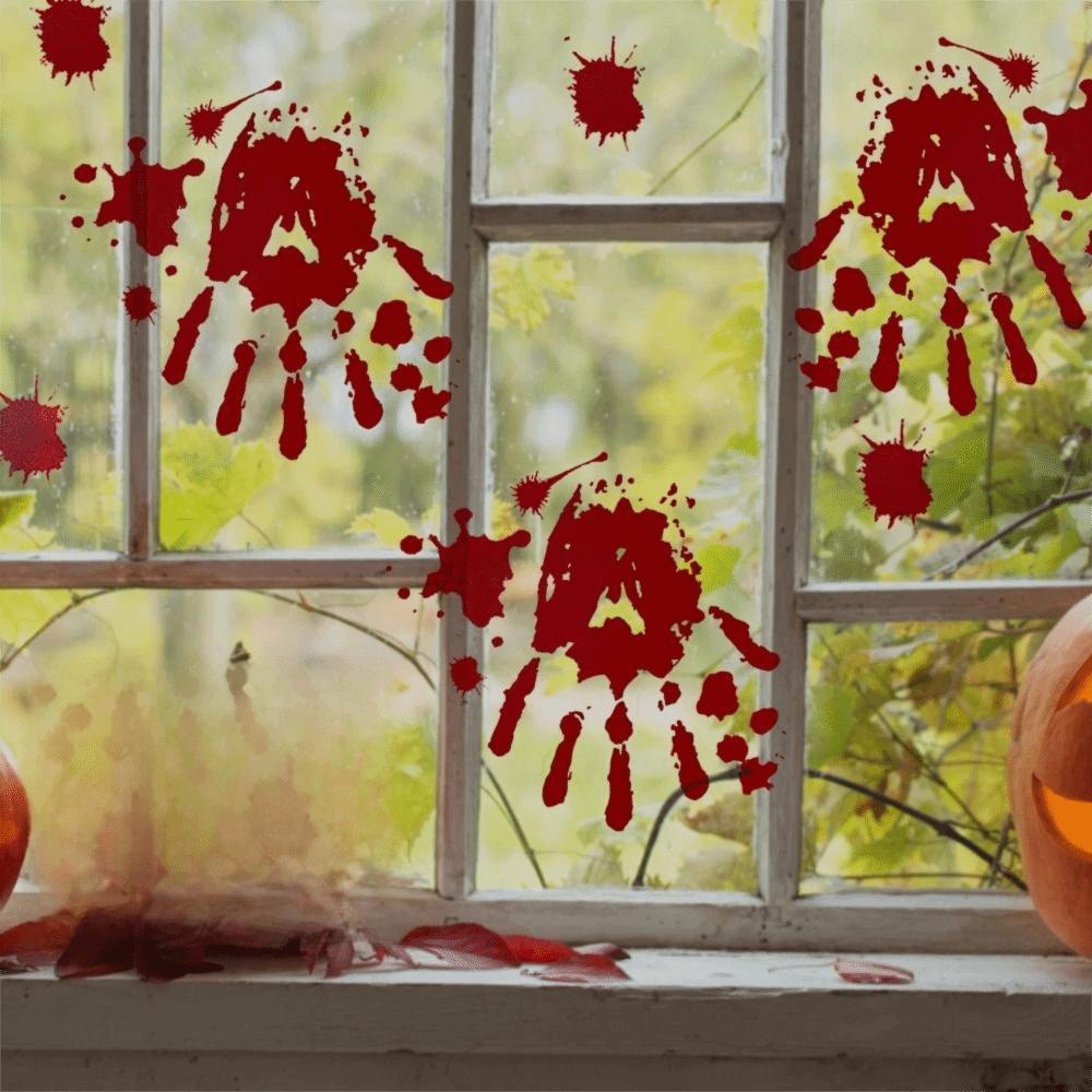 Scary Realistic Halloween Window Stickers Electrostatic Window Decals Home Decoration