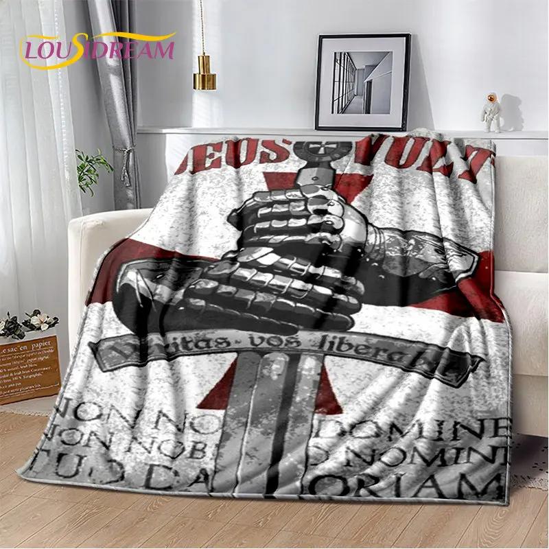 Cavalier Knight Templar Crusaders Game Měkká plyšová deka, flanelová deka Hodící deka do obývacího pokoje Ložnice Postel Sofa Piknik