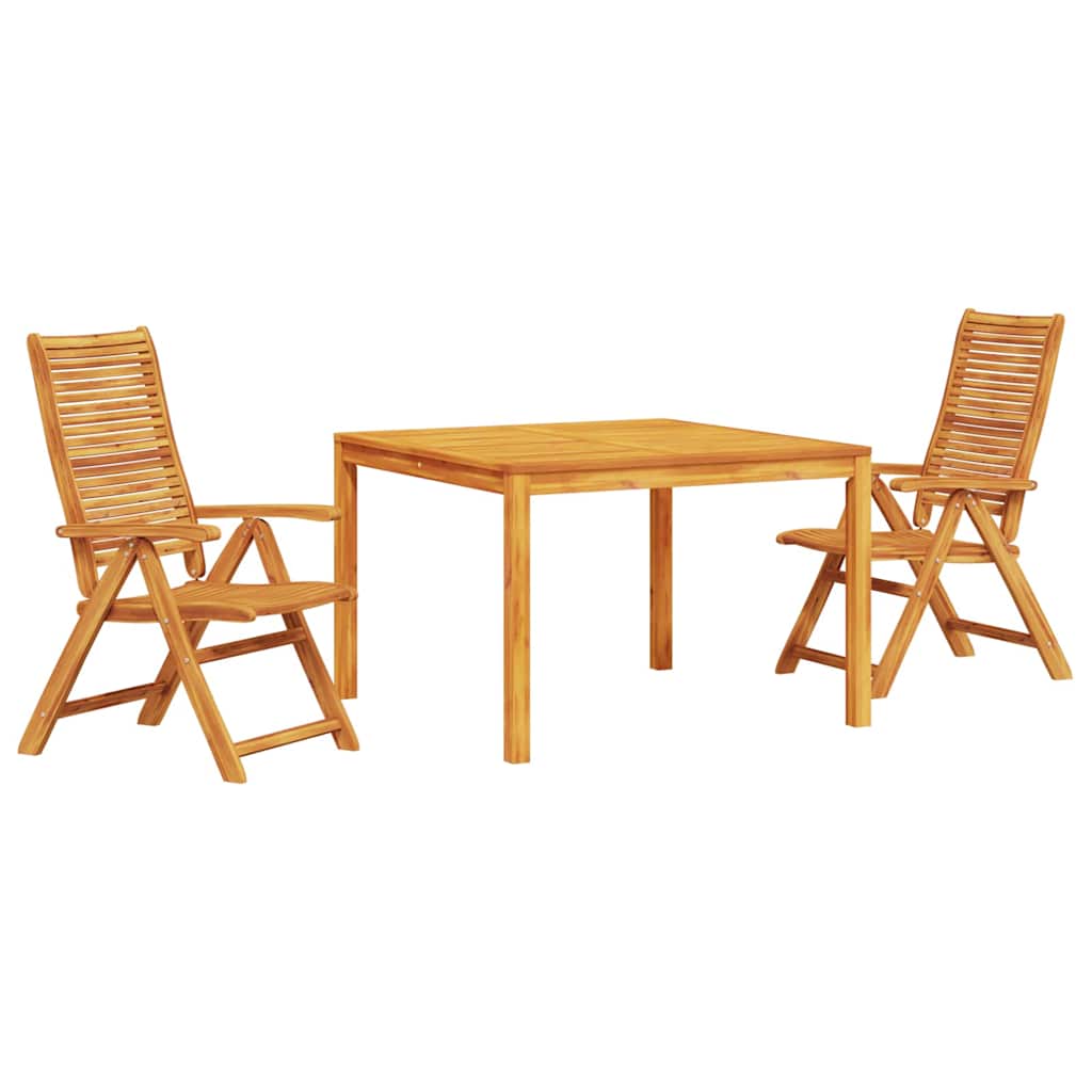 Garden Dining Set 3 Pcs Brown Solid Acacia Wood