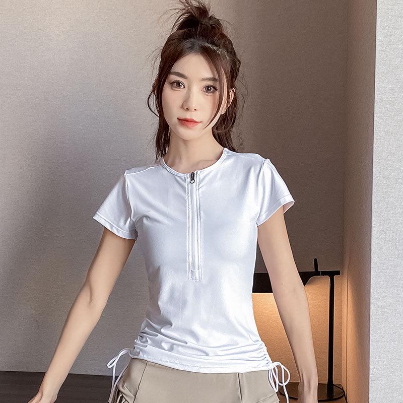 

Женский летний спортивный повседневный комплект: Бадминтон, Теннис, Топ с молнией до середины для бега и Юбка-шорты для йоги, Фитнес-наряд XL (based on bust and waist)