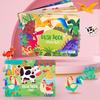 Dinosaur Quiet Stickers Book For Kids Educational Puzzles With Reusable Cards