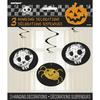 Unique Party Chequered Swirl Halloween Hanging Decoration (Pack of 3)