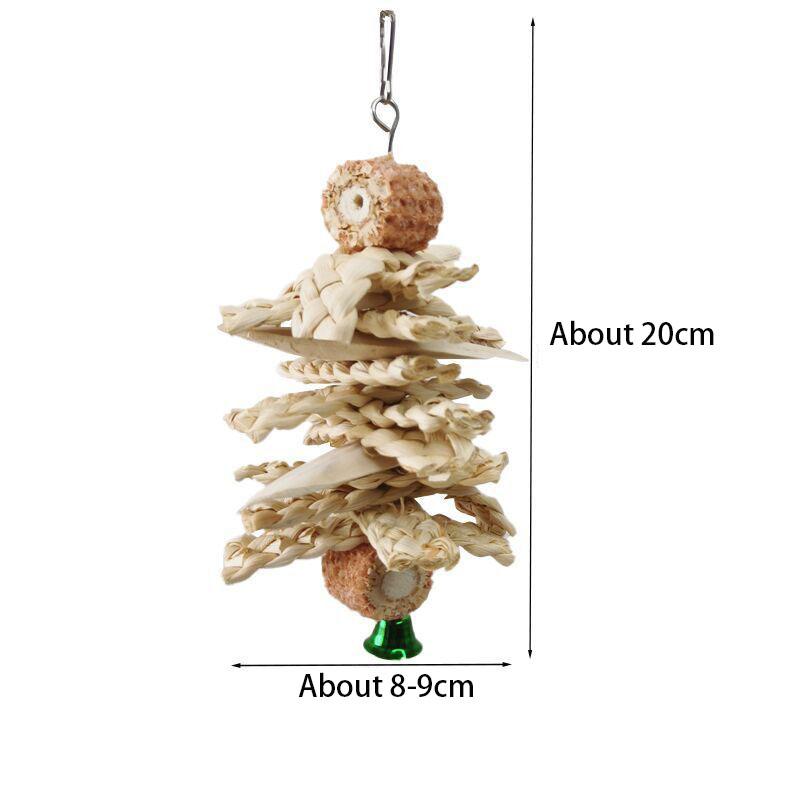 

Natural Material Pet Parrot Toy Bird Swing Exercise Grinding Biting Rope Toys Pet Parrot Macaw Hammock Bird Braiding Toy 20cm