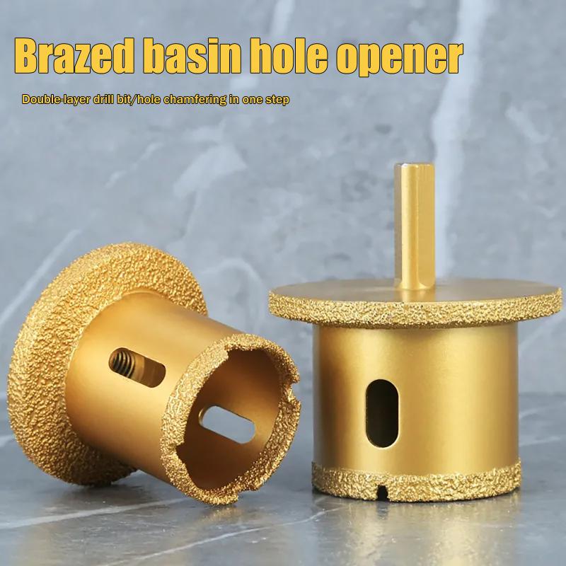 M10 Brazed Diamond Washbasin Core Drill Bit Hole Opener Table Basin Tool For Granite Marble Tile Drilling Cutter