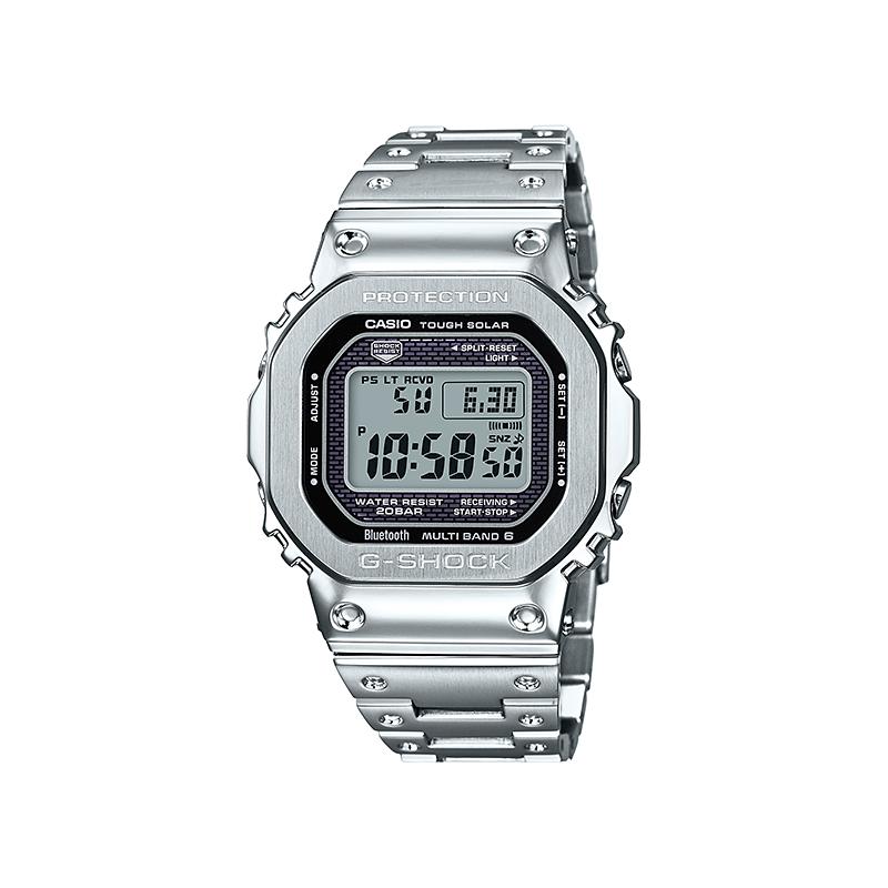 CASIO Custom Collection GMW B5000D 1 Solar Movement Metal Strap Watch Unisex Gray Dial GMW-B5000D-1(Watch4--)