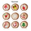 18pcs/set Vintage Christmas Tree Wood Pendant Cartoon Xmas Tree Hanging Ornament  New Year