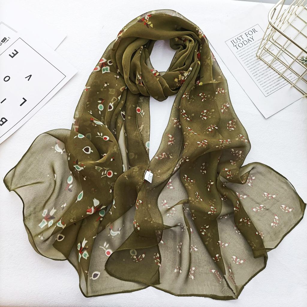Fashion Silky Georgette Chiffon Scarf Women Long Soft Thin Wrap Scarf Shawl Beach Kerchief Scarves Georgette Scarf Voile Scarf