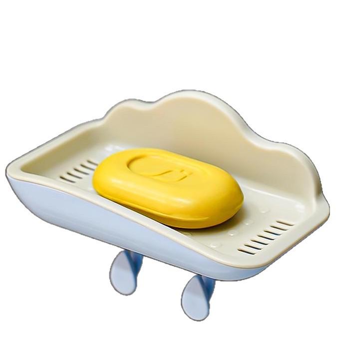 Newcomer 0.01: Punch-Free Adhesive Soap Dish with Draining Hooks for Bathroom or Dorm