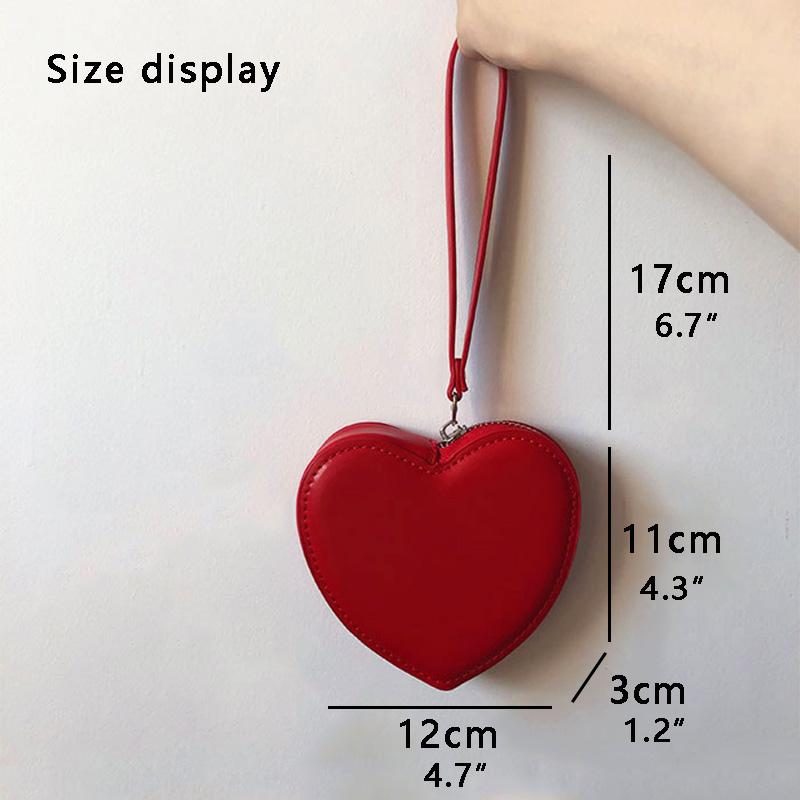 Cute Wallets For Women Fashion Wallet Card Coin PU Leather Purse With Zipper Girl Holder Lady Heart Shape Kawaii Clutch Bag