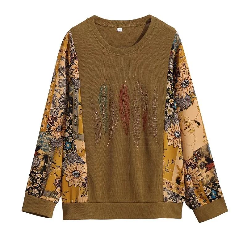 Women's Spring Autumn Mid-Age Loose Long Sleeve T-Shirt Long Sleeve Y2k Top T-Shirts