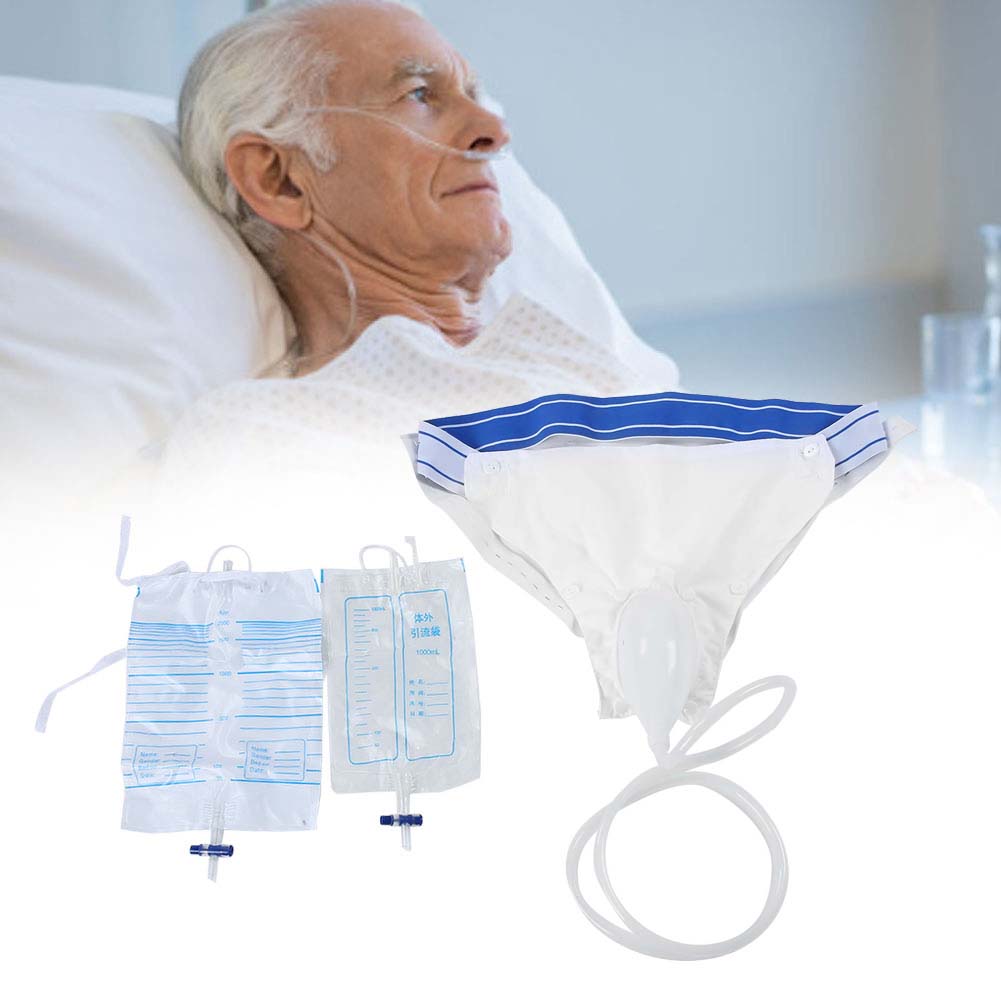 Men Women Silicone Breathable Urine Collector Incontinence Urination Device with CatheterMen Aged Atrophy Type