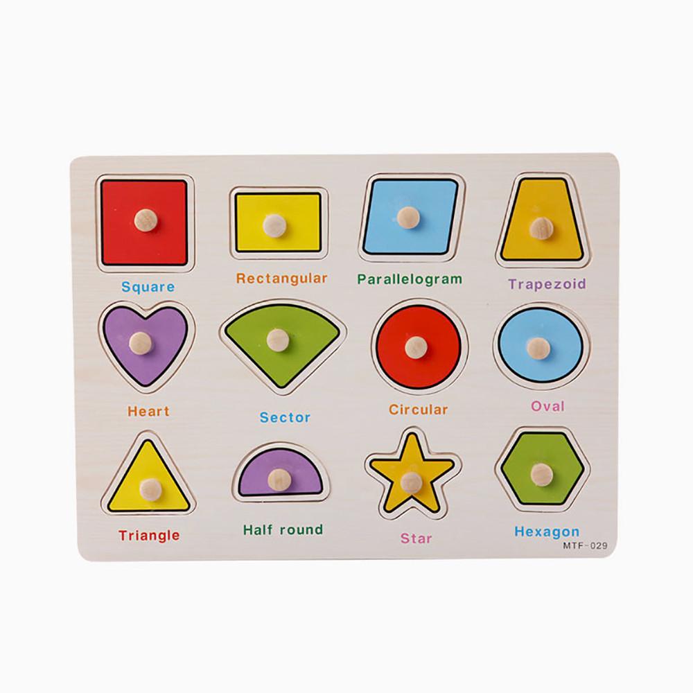 Wooden Number Lette Puzzle Early Learning Baby Kids Educational Toys