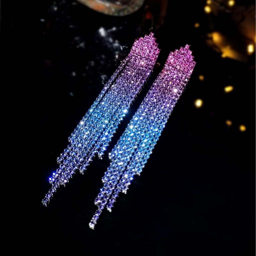 Elegant Rhinestone Tassel Earrings for Women