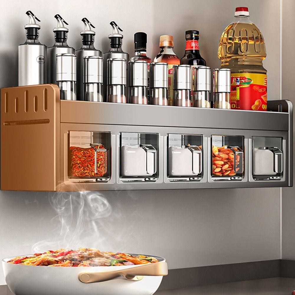 Waterproof Seasoning Box Rack Multifunctional Spice Jars Rack Simple Condiment Organizer  Household
