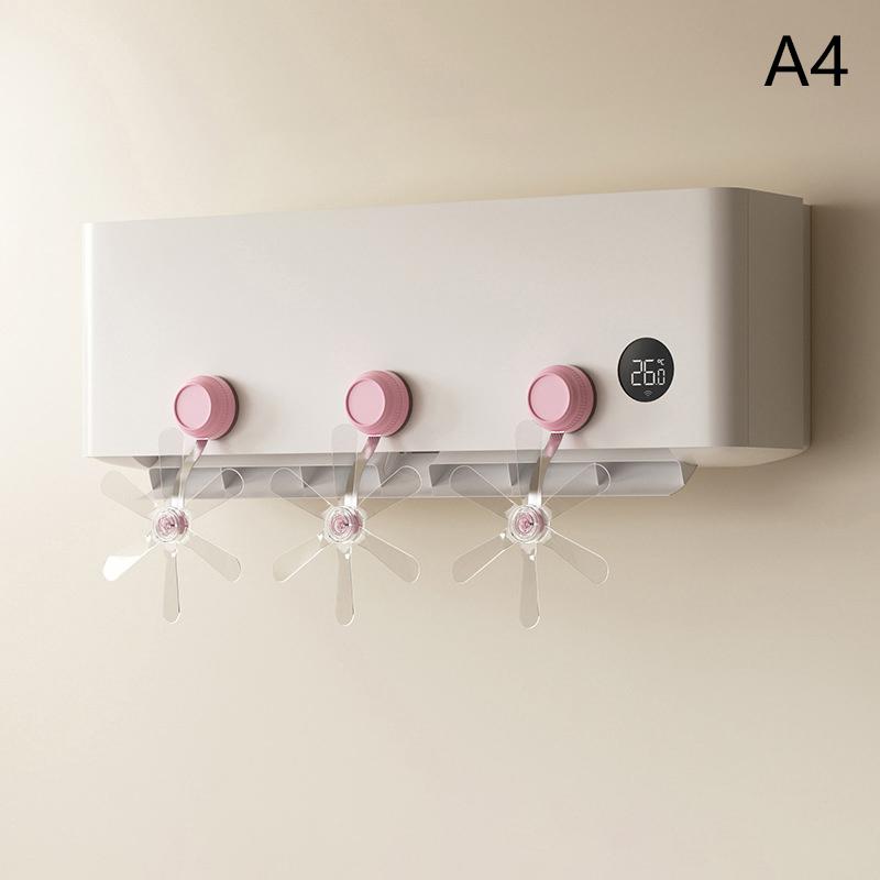 3Pcs Wall Mounted Conditioning Guide Fan Plastic Adjustable Suction Cup Air Conditioning Ventilator Windmill Shaped