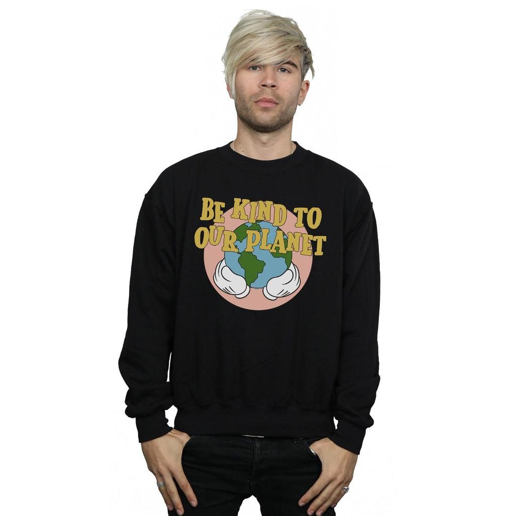 Disney Mens Mickey Mouse Be Kind To Our Planet Sweatshirt