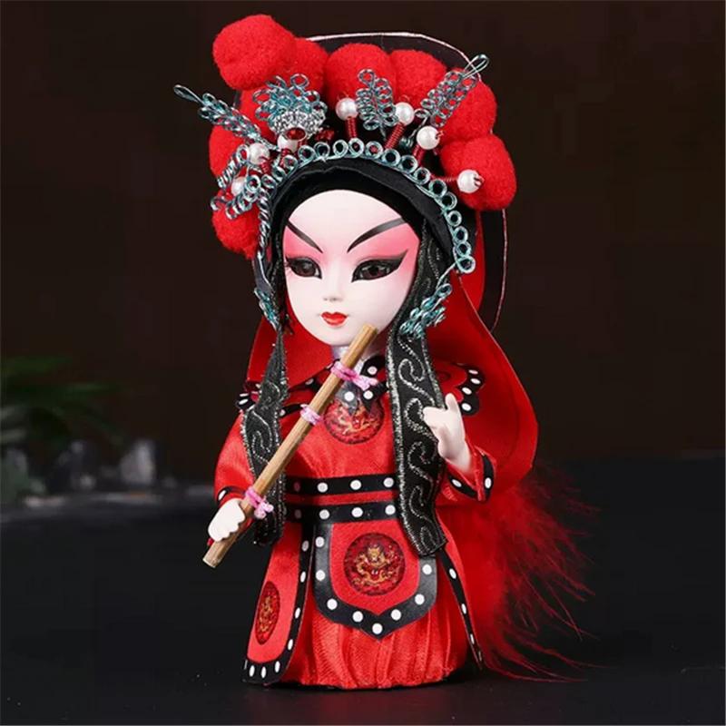 Chinese Opera Character Decoration Silk Doll Peking Opera Mask Doll Chinese Handmade Decorative Gifts Shop Decoration Doll