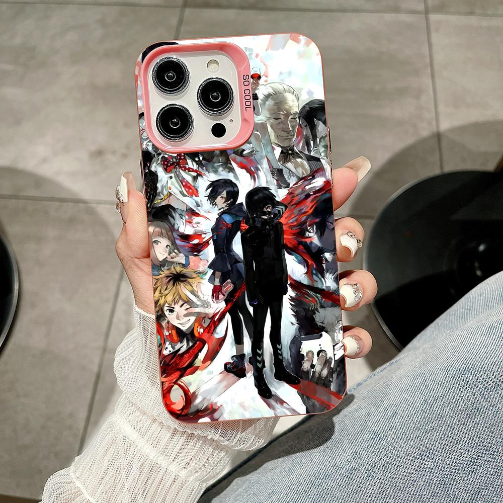 Anime Tokyo Ghoul Mobile Phone Case for iPhone 17 16 15 14 13 12 11 X XR XS 8 7 Pro Max Plus Translucent Pink Cover Cover Pretty
