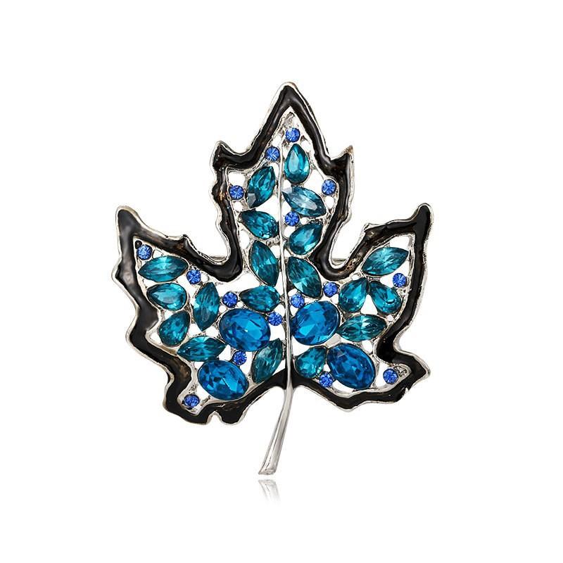Heavy Industry Rhinestone Maple Leaf Brooch High-end Women's Exquisite Luxury High-end Niche Brooch Suit Coat Pin Accessories