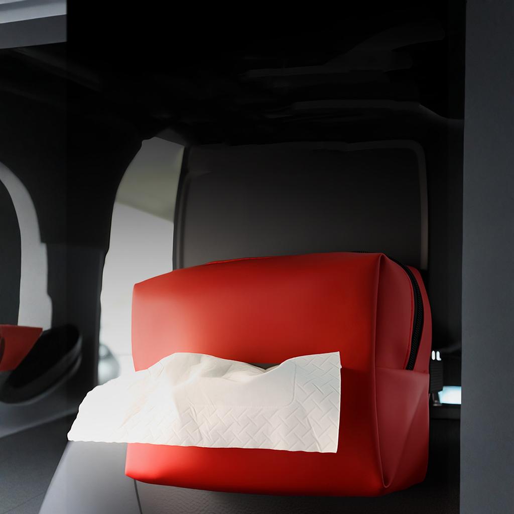 JEYODA Car Tissue Holder for 120 Standard Tissue Vehicle Seat Extra Large Suede Tissue Box Cover Napkin Box (Gray)