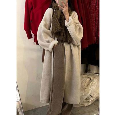 Fall and Winter Women's Sweater Premium Sense Long Sweater Loose Design Niche Lazy Windbreaker Cardigan Jacket Tops