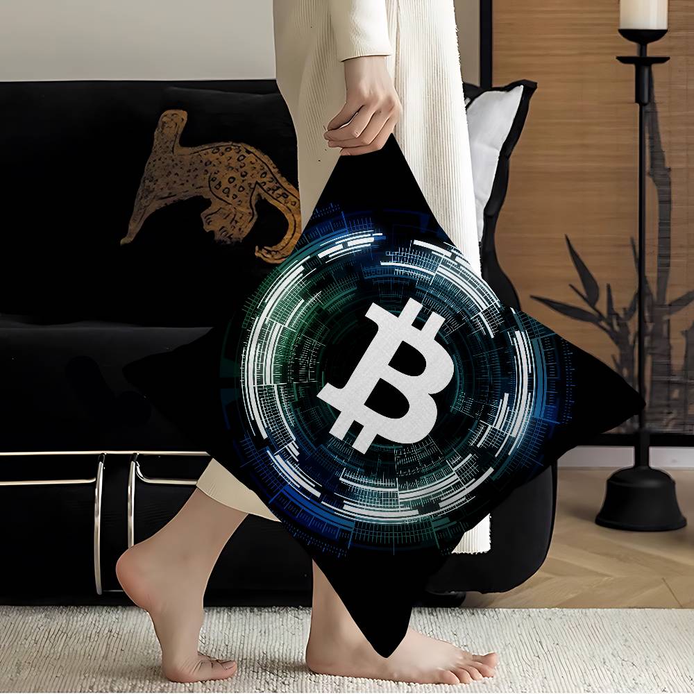 Luxury Bitcoins Pillowcase Toon Gift Cushion Cover Bedroom Home Sofa Chair Seat Decor Pillow Case