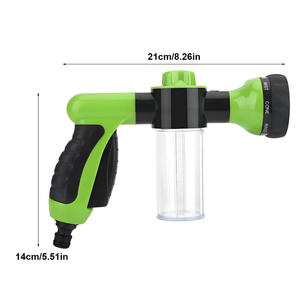 High Pressure Hose Foam Sprayer,Garden Water Hose Snow Cannon Foam Nozzle Soap Dispenser Gun 8 Watering Pattern for Car Washer