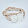 1 Pair Magnetic Curtain Tiebacks, Woven Rope Beaded Curtain Holders, Decorative Drapery Holdbacks for Living Room Bedroom