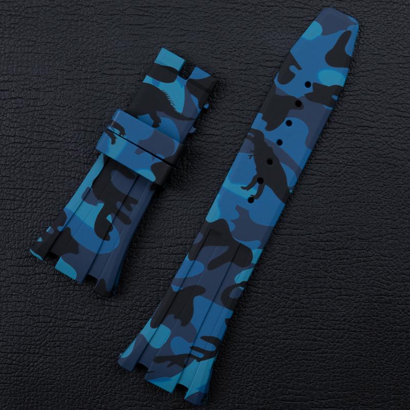 Transfer Camouflage Soft Quality Rubber Watchband For AP Strap 26mm Bracelet Fold Butterfly Buckle For 15500/15400/26331 Belt